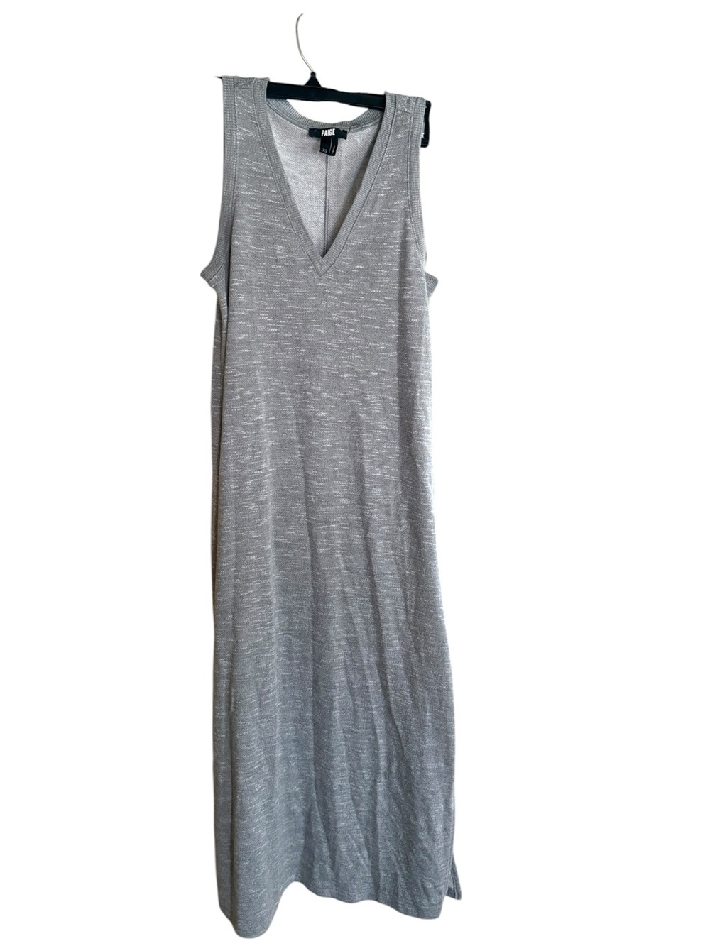 PAIGE Sleeveless V-Neck Side-Slit Midi Dress in Light Gray Size XS - Picture 4 of 7